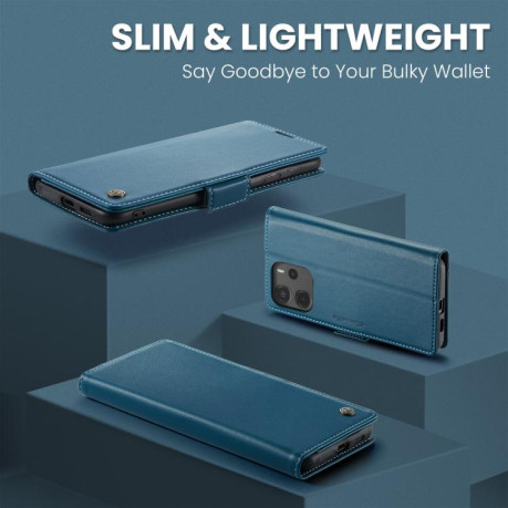 Чехол-книжка CaseMe 023 Butterfly Buckle Litchi Texture RFID Anti-theft Leather для Xiaomi Redmi Note 14 4G 164.84mm - синий