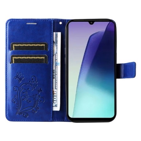 Чохол-книжка Embossed Butterfly для Xiaomi Redmi 14C 4G/Poco C75/Redmi A4 5G - синій