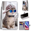 Чохол-книжка Coloured Drawing Cross для Xiaomi Redmi K40 / K40 Pro - Slant Hat Blue Mirror Cat