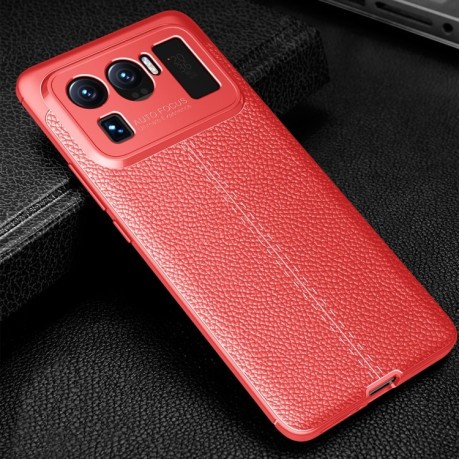 Противоударный чехол Litchi Texture на Xiaomi Mi 11 Ultra - красный