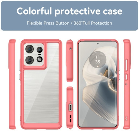 Противоударный чохол Colorful Acrylic Series для Motorola Moto Edge 50 Pro - красный