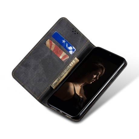 Чехол-книжка Denim Texture Casual Style на Xiaomi Redmi Note 12 Pro 5G - черный