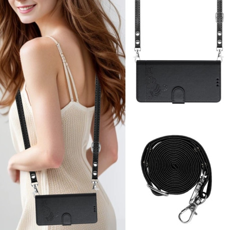 Чехол-книжка Cat Embossing Pattern на Infinix Smart 8 - черный