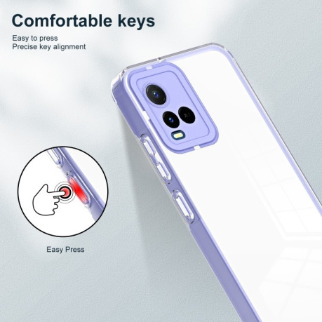 Противоударный чехол Clear Color Frame для Vivo Y21 / Y33S / Y21S / T1X 4G - фиолетовый