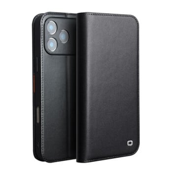 Чехол-книжка QIALINO Classic Gen2 с натуральной кожи на iPhone 17 Pro - черный