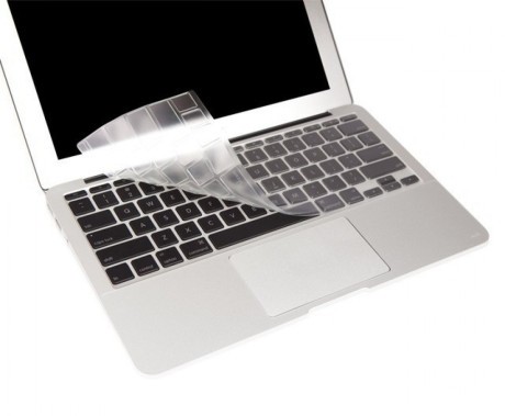 Защитная накладка (пленка) на клавиатуру серебристая с кириллицей на MacBook Air/Pro/Retina 13/15/17