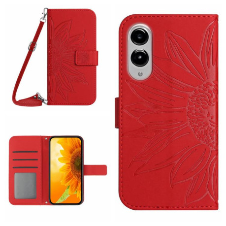 Чохол-книжка Skin Feel Sun Flower для Samsung Galaxy S25 Edge 5G - червоний