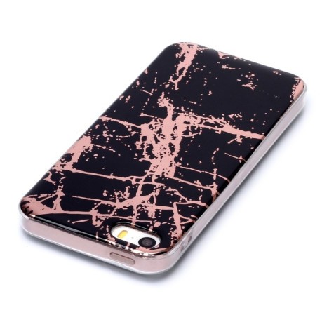 Протиударний чохол Plating Marble для iPhone 5/5s/SE - чорний