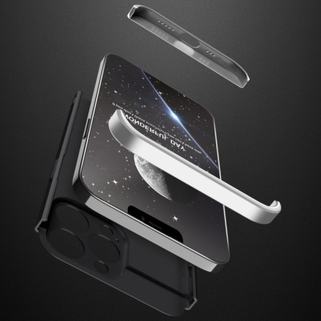 Противоударный чехол GKK Three Stage Splicing на iPhone 13 Pro - черно-серебристый