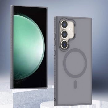 Протиударний чохол Transparent TPU Hybrid PC Magsafe для Samsung Galaxy S24 FE 5G - сірий