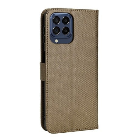 Чехол-книжка Diamond Texture для Samsung Galaxy M53 5G - коричневый