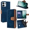 Чехол-книжка Color Stitching Skin Feel с защитой от сканирования RFID и магнитным хлястиком на OPPO A6 Pro Global / F31 5G — синий
