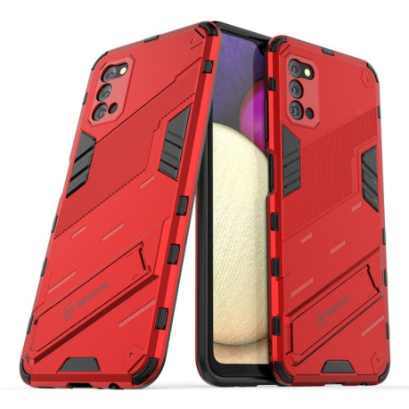 Противоударный чехол Punk Armor для Samsung Galaxy A03s - красный