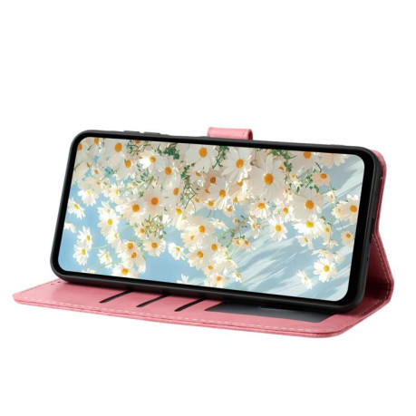 Чехол-книжка Daisy Embossed Leather для на Samsung Galaxy F16 5G / M16 5G - розовый