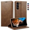 Чохол-книжка LC.IMEEKE RFID для Samsung Galaxy S23 5G - коричневий
