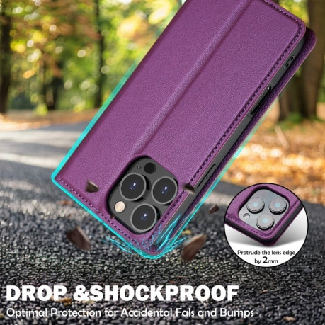 Чохол-книжка LCIMEEKE LC-001 Series для iPhone 16 Pro - фіолетовий