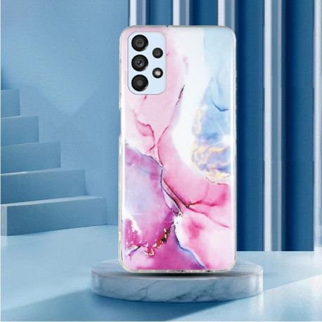 Протиударний чохол IMD Marble для Samsung Galaxy A53 5G - рожево-синій