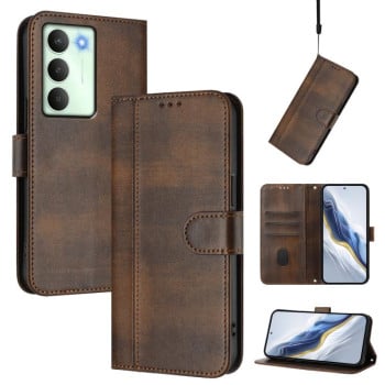 Чохол-книжка Line Splicing еко-шкіра Ретро на Realme V70 5G / C75 5G - коричневий