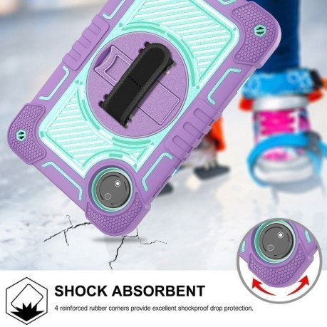 Протиударний чохол Acrylic 360 Degree Rotation Holder Leather для Redmi Pad SE 8.7 2024 - Purple + Mint Green