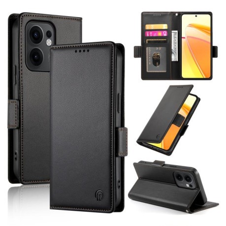 Чехол-книжка Side Buckle Magnetic Frosted Leather для OPPO Reno13 F/Reno13 FS - черный