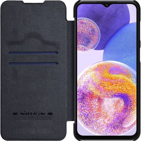 Кожаный чехол-книжка Nillkin Qin Series для Samsung Galaxy A23 4G - черный