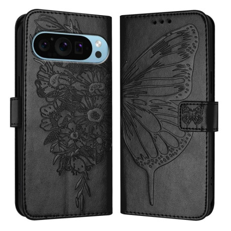 Чохол-книжка Embossed Butterfly для Google Pixel 9 Pro XL - чорний
