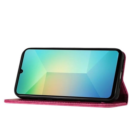 Чехол-книжка с тиснением Butterfly Cat мягкая фактура с магнитным хлястиком на Samsung Galaxy A07 4G / A06 4G - розовый
