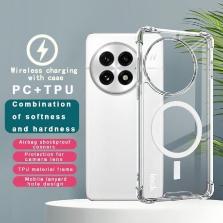 Протиударний чохол IMAK Space Shield PC + TPU Airbag Shockproof MagSafe для OnePlus 13 - прозорий