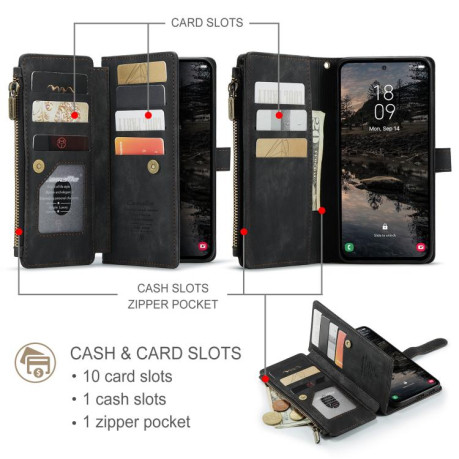 Чохол-гаманець CaseMe-C30  для Samsung Galaxy S25+ 5G - чорний