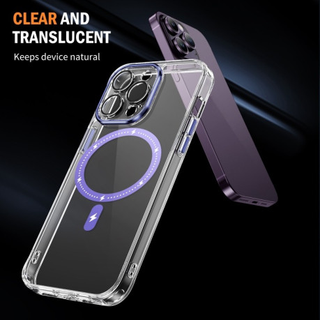 Чехол Clear Case MagSafe Simple Magnetiс для iPhone 15 Pro - фиолетовый