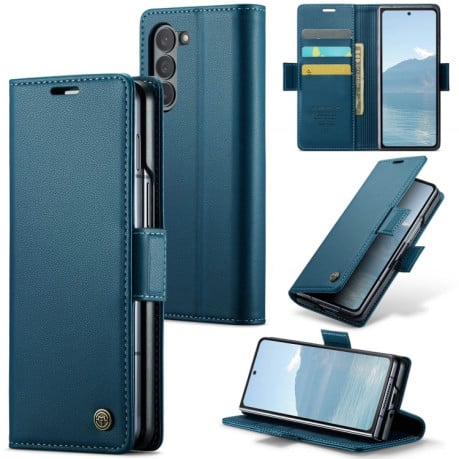 Чехол-книжка CaseMe 023 Butterfly Buckle Litchi Texture RFID для Samsung Galaxy  Fold 6 5G - синий