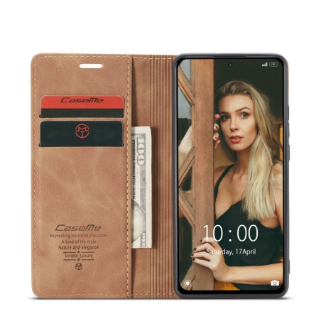 Чехол-книжка CaseMe 013 Series наXiaomi Redmi Note 10 Pro / Note 10 Pro Max - коричневый