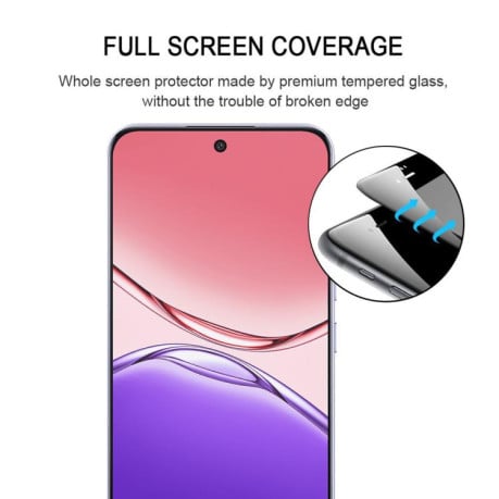 Захисне скло 9H HD 3D Curved Edge (Full Glue) на OPPO A5 Pro 5G - чорне