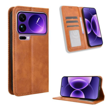 Чохол-книжка Magnetic Buckle Retro Crazy Horse Texture на Xiaomi 17 Pro — коричневий