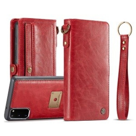Кожаный чехол-книжка CaseMe на Samsung Galaxy S20 Crazy Horse Texture - красный