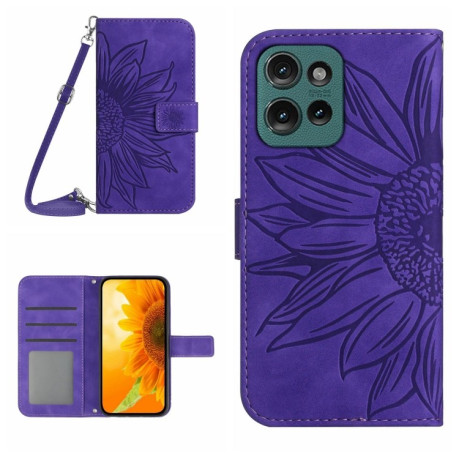 Чохол-книжка Skin Feel Sun Flower для Motorola Edge 50 Neo 5G - фіолетовий