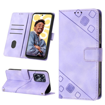 Чехол-книжка Skin-feel Embossed для Realme C55 - фиолетовый