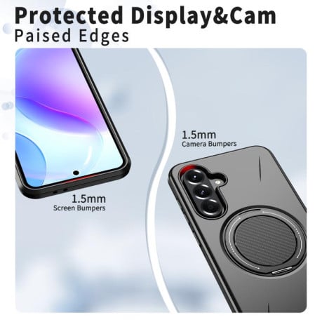 Ударостійкий чохол Kalebol з MagSafe і підставкою на Samsung Galaxy A37 5G — чорний