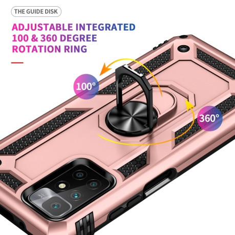 Протиударний чохол HMC 360 Degree Rotating Holder на Xiaomi Redmi 10 – рожеве золото