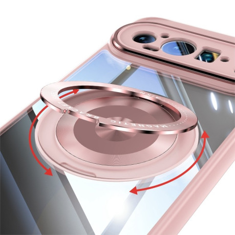 Протиударний чохол 360 Holder Magsafe Acrylic Hybrid для Google Pixel 9 Pro XL - рожевий