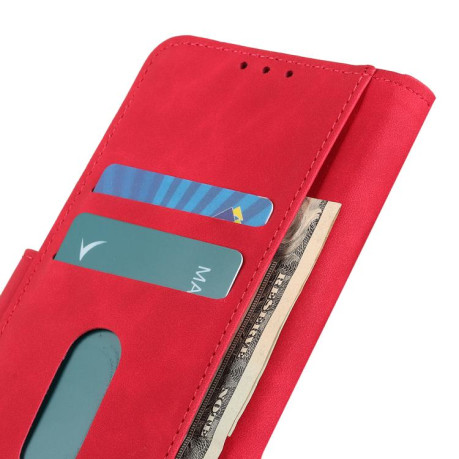 Чехол-книжка KHAZNEH с матовой фактурой Cowhide и магнитным хлястиком для OnePlus Nord CE5 / Ace 5 Racing — красный