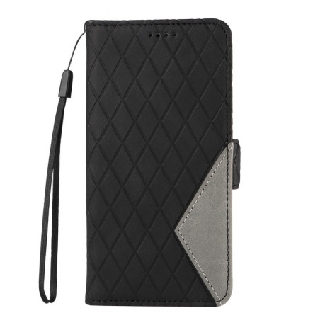 Чехол-книжка Dual-color Rhombic Lattice Leather для Samsung Galaxy S24 FE 5G - черный