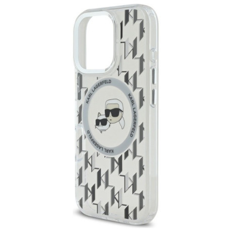 Оригинальный чехол Karl Lagerfeld IML Monogram Karl &amp; Choupette Head MagSafe для iPhone 16 Pro Max - Clear