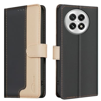 Чехол-книжка Color Matching RFID Anti-theft Leather для OnePlus 13 - черный