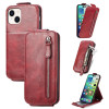 Флип-чехол Zipper Wallet Vertical для iPhone 15 Plus - красный