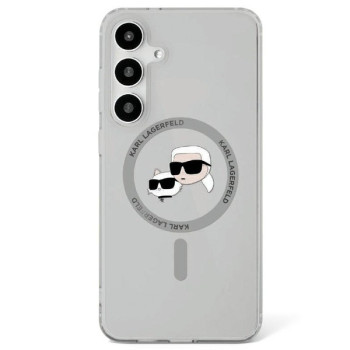 Оригінальний чохол Karl Lagerfeld Button Karl &amp; Choupette Heads Printed Logo MagSafe для Samsung Galaxy S25 Plus - black