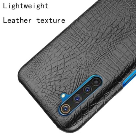Ударопрочный чехол Crocodile Texture на Realme X50 Pro - черный