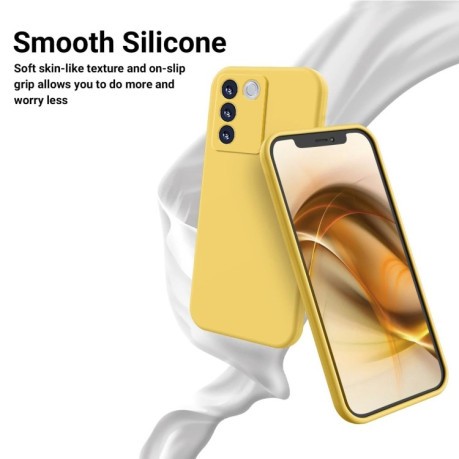 Силиконовый чехол Solid Color Liquid Silicone на Vivo V27e / S16e - желтый