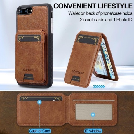 Чехол-книжка LC.IMEEKE L3 Series Detachable RFID Card Bag Magsafe для iPhone 16e - коричневый