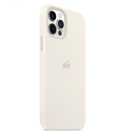 Силиконовый чехол Silicone Case White на iPhone 12 Pro Max (без MagSafe) - премиальное качество